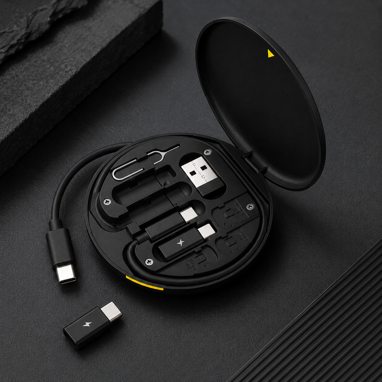 5-in-1 Multi-Functional Charging Cable Kit — Compact Pocket Case, 60W Fast Charging