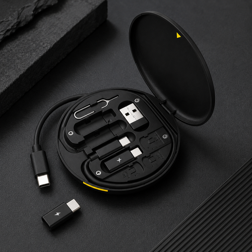 5-in-1 Multi-Functional Charging Cable Kit — Compact Pocket Case, 60W Fast Charging