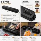 Automatic Vacuum Food Sealer Machine — Dual Sealing Modes, 5 Bags Included, Keeps Food Fresh Longer