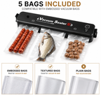 Automatic Vacuum Food Sealer Machine — Dual Sealing Modes, 5 Bags Included, Keeps Food Fresh Longer