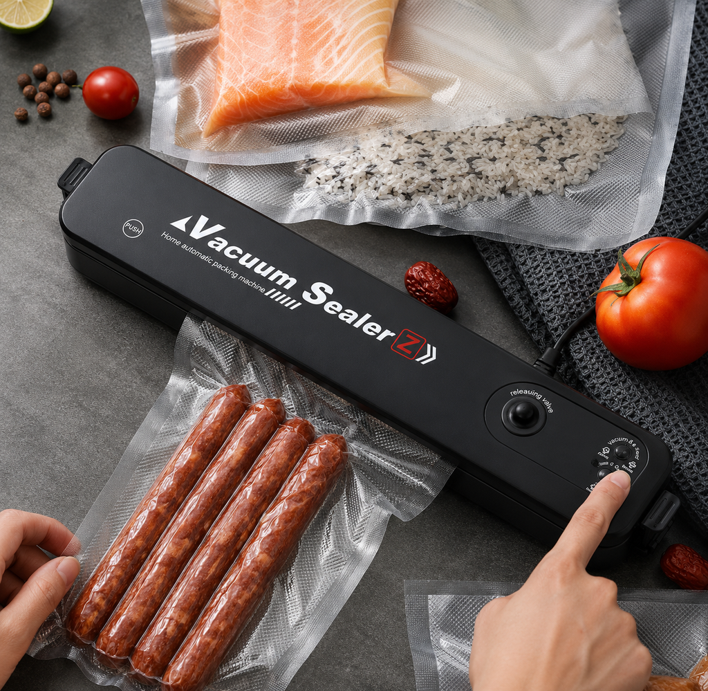 Automatic Vacuum Food Sealer Machine — Dual Sealing Modes, 5 Bags Included, Keeps Food Fresh Longer